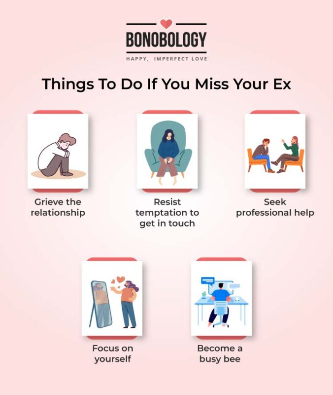 Infographic on what to do when you miss your ex