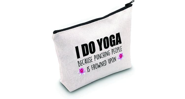 Gifts for yoga lovers Yoga-themed makeup bag