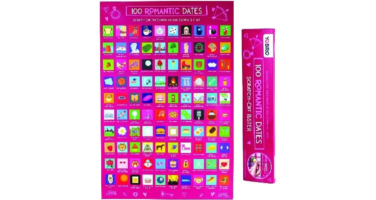 100 Scratch off Date Night Ideas Couples Games Bedroom Scratch off Poster  Gifts