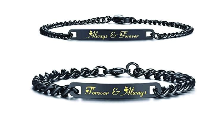 long distance relationship touch bracelets - metal chain bracelet
