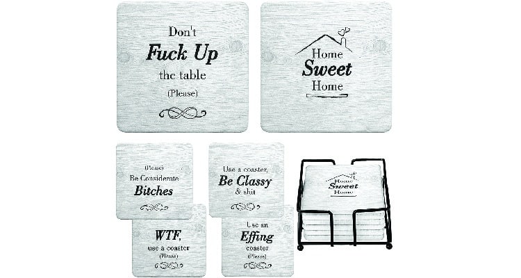 funny anniversary gifts for couples coasters