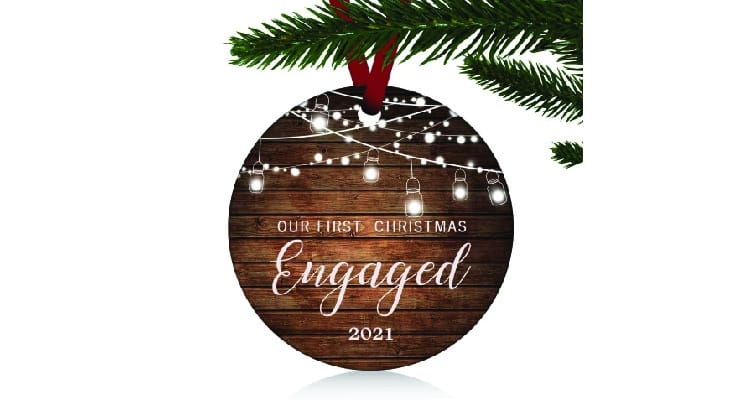 Gifts for newly engaged couple: Christmas ornament