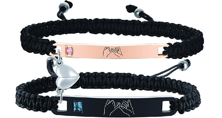 Long Distance Touch Bracelets Jewelry Set of 2, Remote Smart Connection  Love Bra | eBay