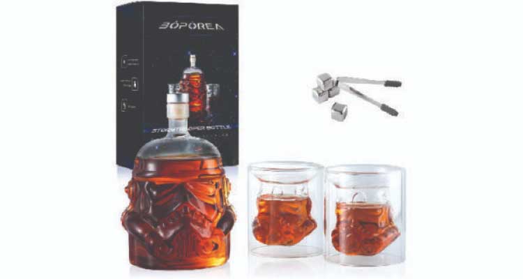 movie lover gift basket- star wars whiskey decanter set