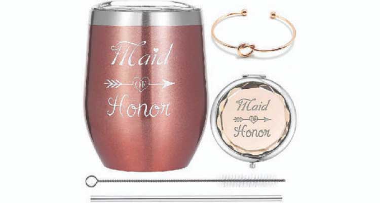 maid of honor thank you gift - wine tumbler