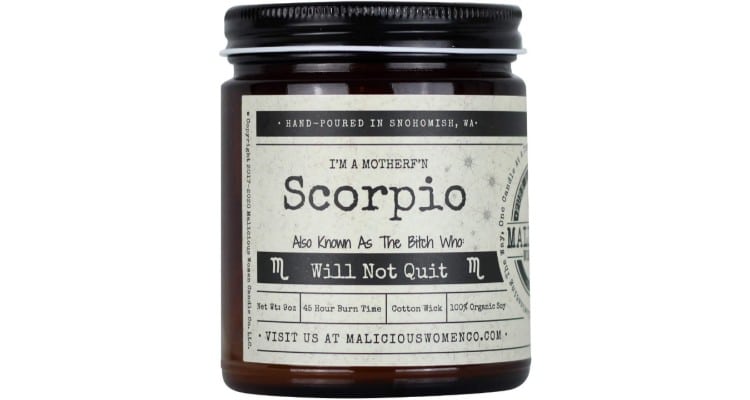 scorpio gifts for her - Scorpio all-natural soy candle