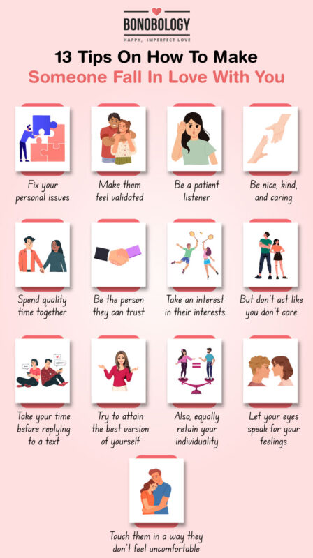 Infographic on - how to make someone fall in love with you