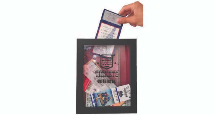 gifts for hallmark movie lovers- ticket shadow box