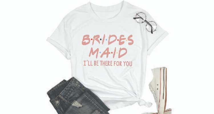 thank you presents for bridesmaids - themed tshirt
