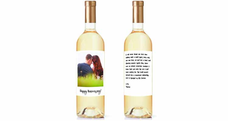 Couple engagement gift: wine bottles