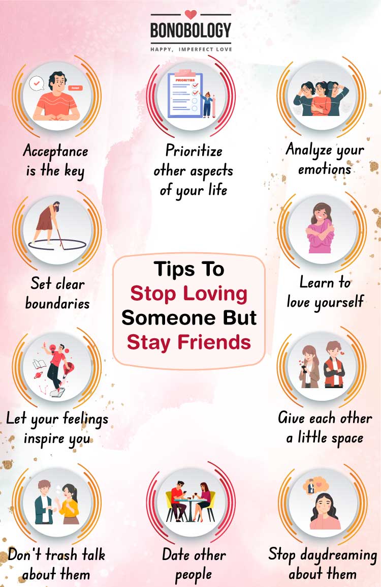 infographic on how to stop loving someone but stay friends