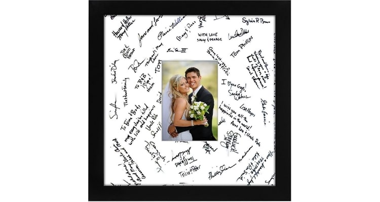 Wedding signature picture frame display