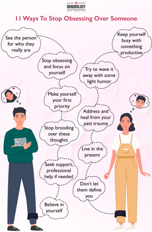 Infographic on ways to stop obsessing over someone