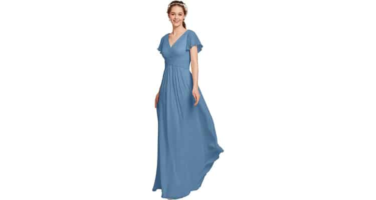 AW Bridal chiffon bridesmaid dress