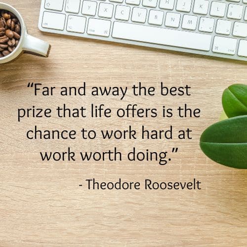 Far and away the best prize that life offers is the chance to work hard at work worth doing