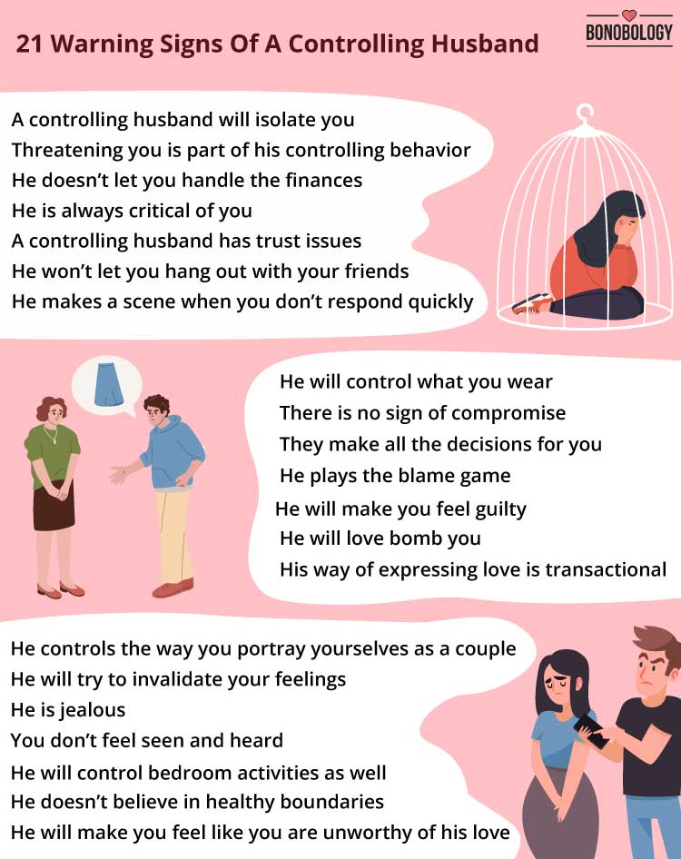 infographic on signs of a controlling husband