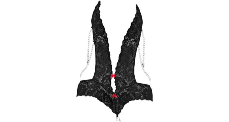 Lace Pearl Jumpsuit Lingerie set