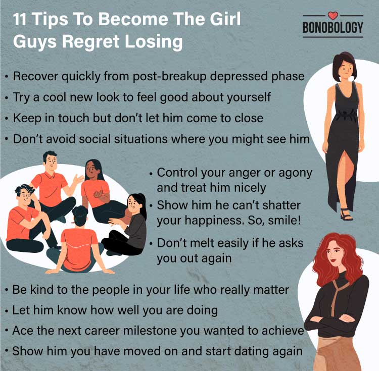 Infographic on - tips to become the girl guys regret losing