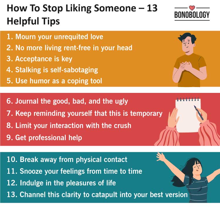 infographic on how to stop liking someone