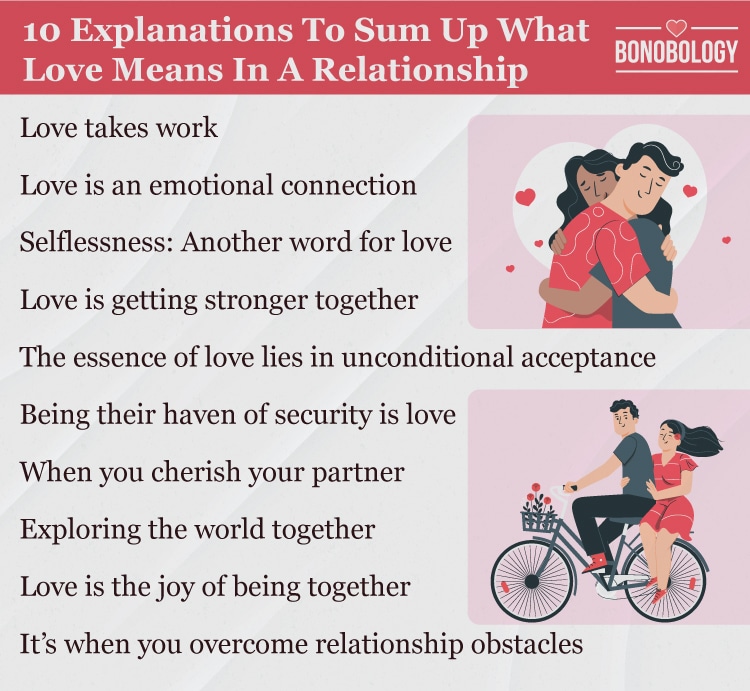infographic on what love means in a relationship