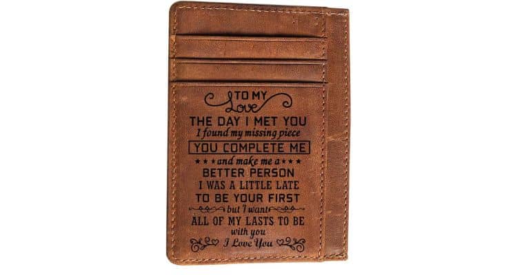 Engraved pocket wallet