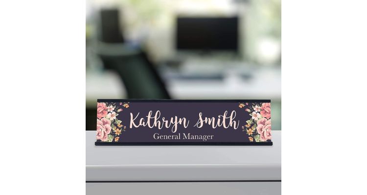 Personalized custom desk name plate