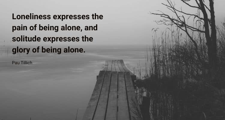 Loneliness expresses the pain of being alone, and solitude expresses the glory of being alone