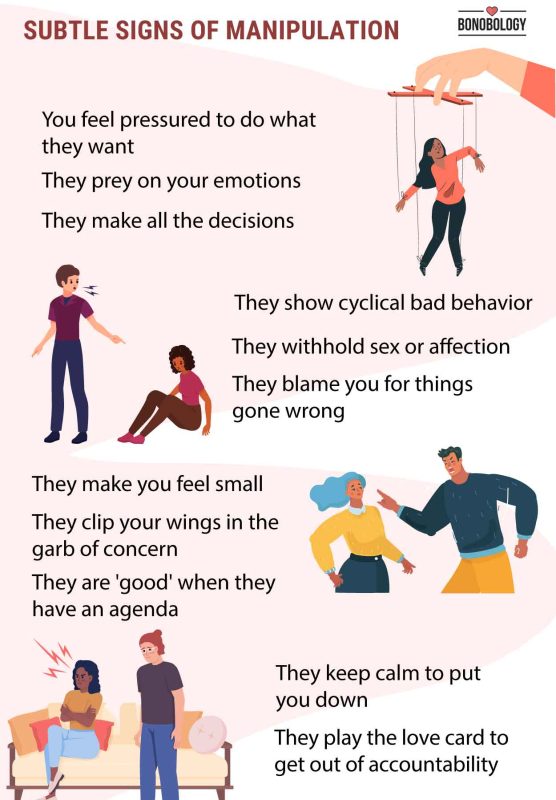 Infographic on subtle signs of manipulation in relationships