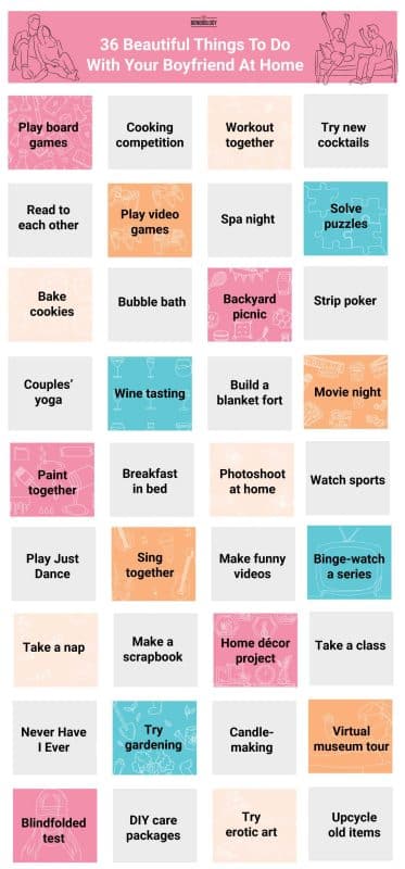 Infographic on things to do with your boyfriend at home