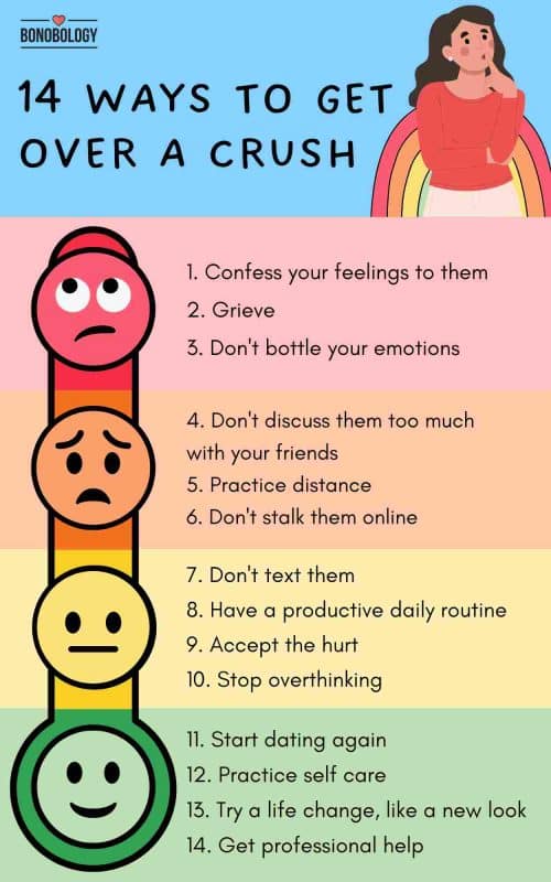 infographic on ways to get over a crush