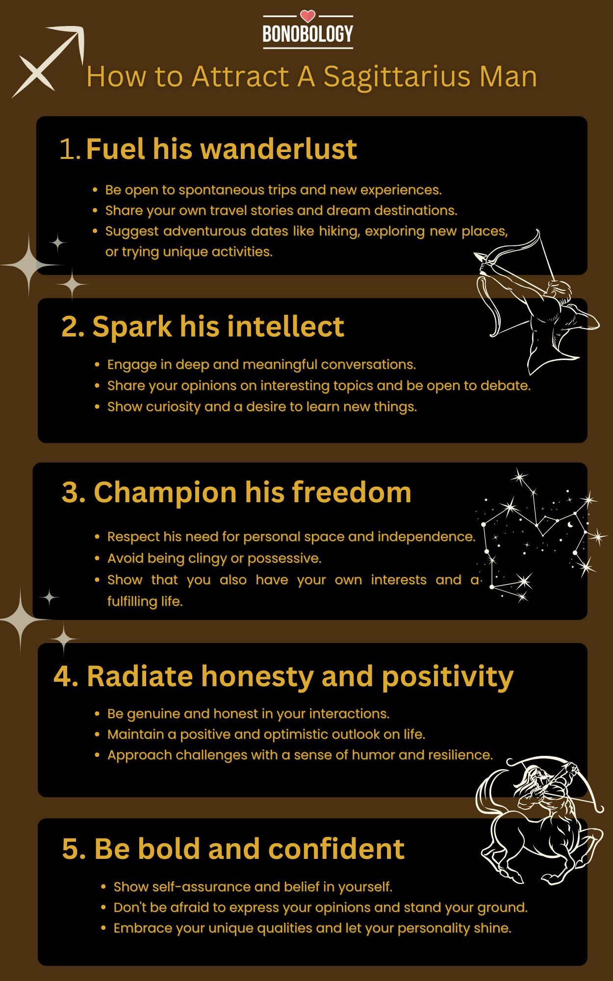 Infographic on How to Attract A Sagittarius Man