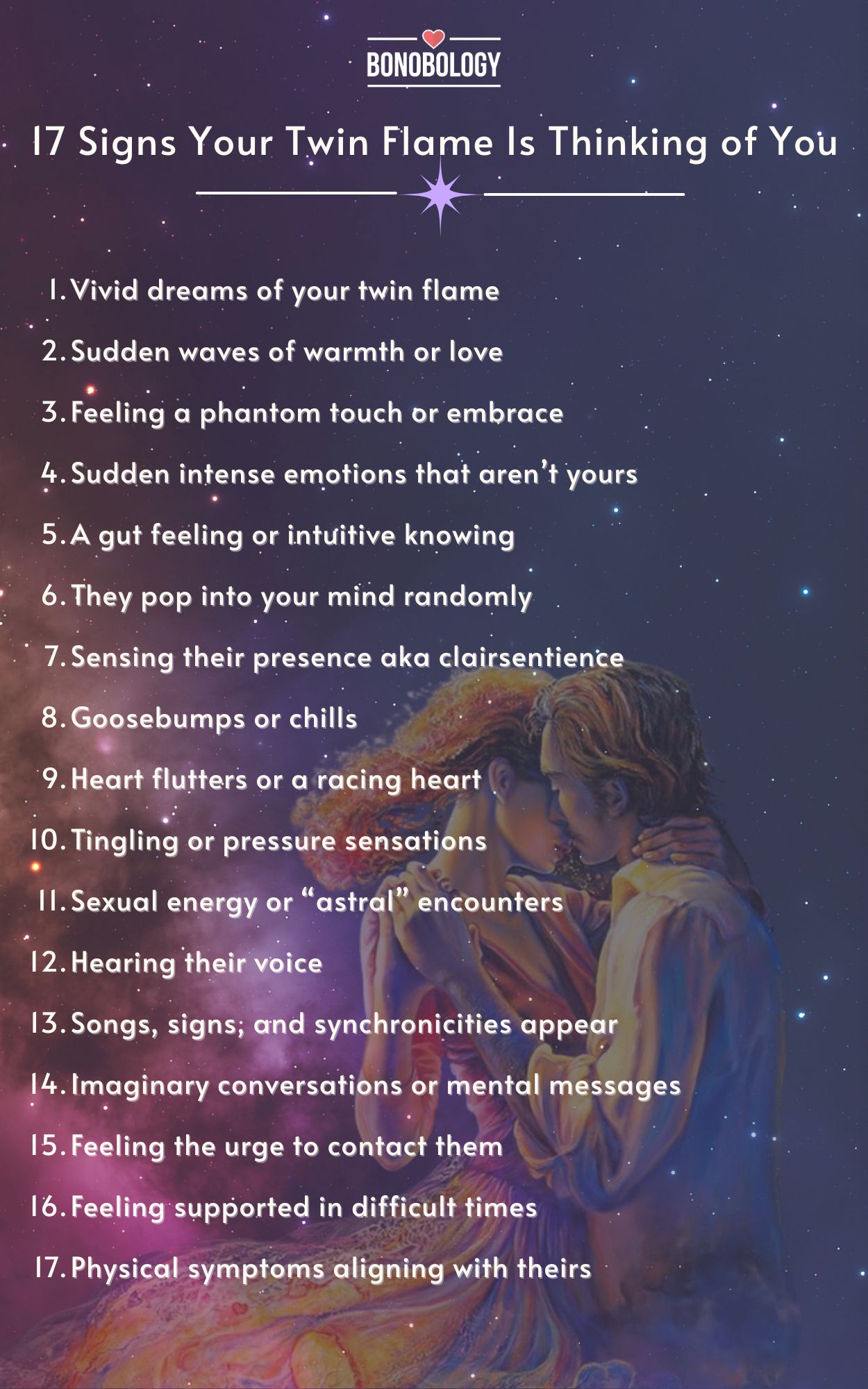 Infographic on Sign Your Twin Flame Is Thinking of You